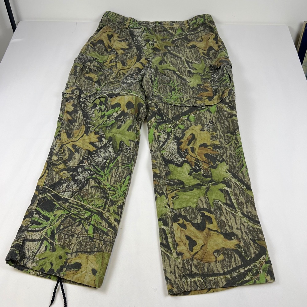 FieldStaff Mossy Oak Twill Pant XL Camo Convertible Cargo Excellent Hunting NWTF